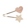 Set Hartje/ster met twee haarclips: een roze hartje en een goudkleurige glitterster op witte achtergrond.