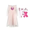 Roze elfjesjurk met glanzend hart en accessoires zoals een kroon, handschoenen, sieraden en toverstaf van Het Betere Merk