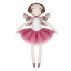 Fairy knuffel Sara the Fairy van 30 cm met een roze tule rok, glinsterende vleugels en lange benen