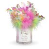 Assortiment unicorn pennen van Great Pretenders in een houder, met kleurrijke eenhoornfiguren en pluizige veren in roze en geel.