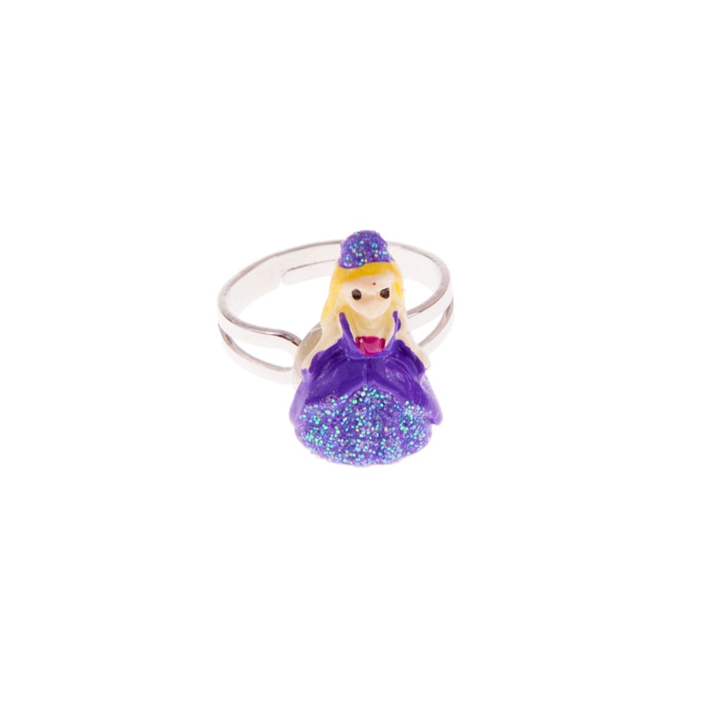 Great Pretenders prinsessenring met een paarse, glitterende prinses en verstelbare zilverkleurige band