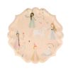 Roze Magical Princess prinsessenbordje met drie prinsessen, eenhoorn, zwaan en bloemenillustraties
