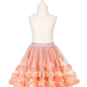 Roze Rosanna rok van Souza! op een paspop, met een glinsterende elastische tailleband en rozen langs de zoom.
