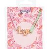 Souza! Love-armbandje in cadeauverpakking met roze bloemenprint en goudkleurige letters.