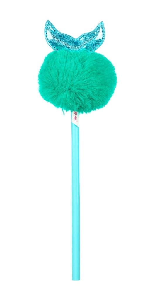 Turquoise zeemeerminpotlood van Souza! met een pluizige pompon en glanzende zeemeerminstaart
