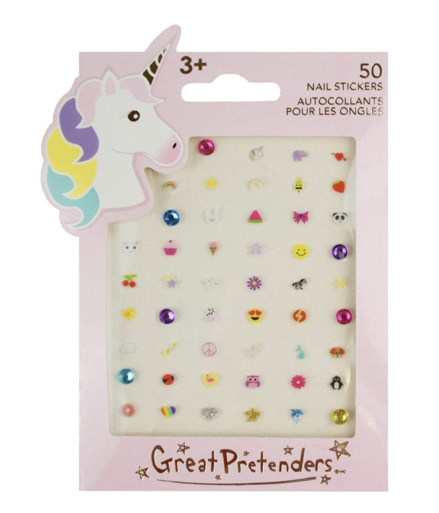 Nagelstickers Unicorn van Great Pretenders met 50 kleurrijke stickers in een roze verpakking