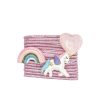 Twaalf roze haarelastiekjes van Great Pretenders met een regenboog, hartje en eenhoorn