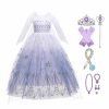 Witte Elsa jurk met kristallen details, tule rok en bijpassende accessoires zoals kroon, handschoenen en sieraden
