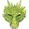 Groen drakenmasker van Great Pretenders met schubben, hoorns, vleugels en scherpe tanden