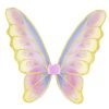 Pastelkleurige Great Pretenders regenboogvleugels met gouden glitterranden en sierlijke patronen, los afgebeeld