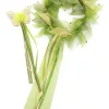 Groene bloemenkrans en prinsessen toverstaf met vlinder, blaadjes en lange groene en gouden linten van de Tinkerbell-set