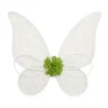 Tinkerbell vleugels van Little Adventures met witte glitters, groene bloem en elastische schouderbandjes