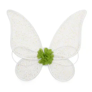 Tinkerbell vleugels van Little Adventures met witte glitters, groene bloem en elastische schouderbandjes