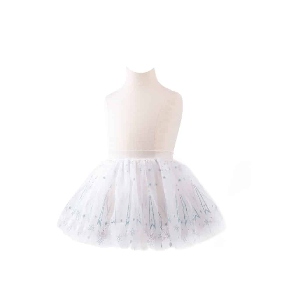 Witte tutu rok van Great Pretenders op een paspop, met meerdere lagen tule en zilveren sterrenprint