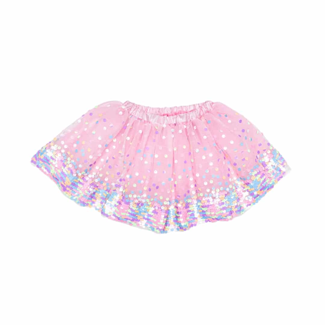 Roze pailletten rok van Great Pretenders met elastische tailleband, glanzende pailletten en kleurrijke rand
