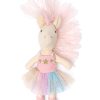 Lily the Unicorn knuffel van Great Pretenders met roze manen, een roze top met gouden sterren en een pastelkleurige tutu.