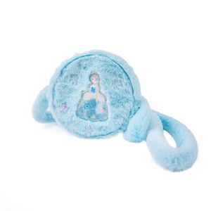 Blauw Elsa fluffy handtasje van pluche met zachte draaglus en versiering aan de voorkant