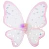 Roze Twinkling Star fee vleugels met glinsterende rand en witte en blauwe sterretjes