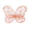 Roze fee vleugels met transparante stof, glanzende bladpatronen en een gouden vlinderaccent in het midden.