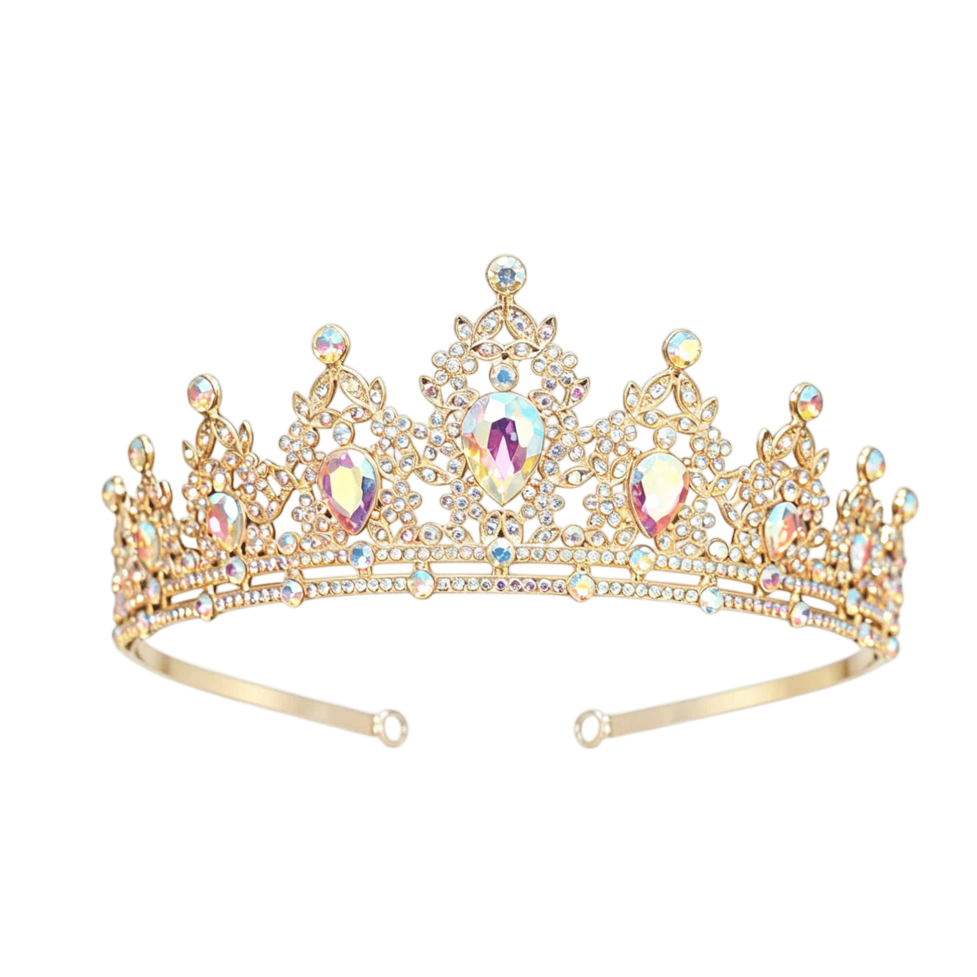 Tiara goud van Het Betere Merk met fonkelende kristallen, kleurrijke stenen en sierlijke gouden details